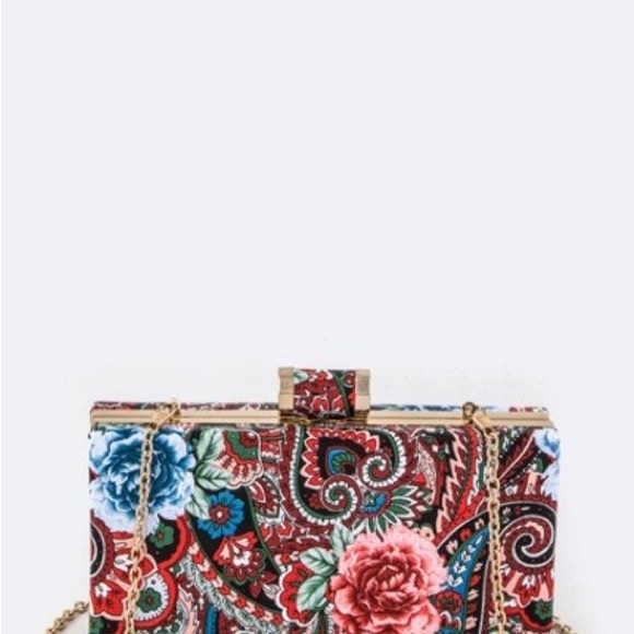 Red Paisley Clutch Handbag NWT
